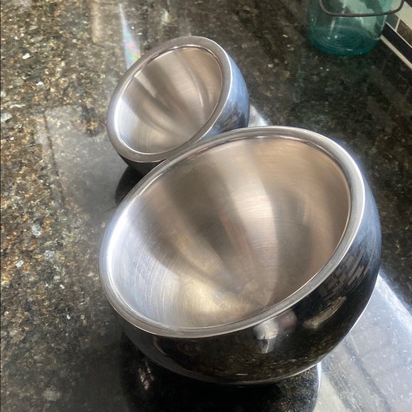 CB2 Crate & Barrel Stainless Steel Mixing Nesting Bowls - Picture 3 of 10